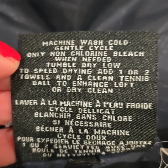 Cole Haan | Long Navy Hooded Puffer Coat Size Small - Picture 12 of 12